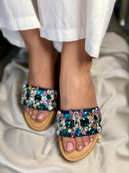 Elegant Crystal Embellished Wedge