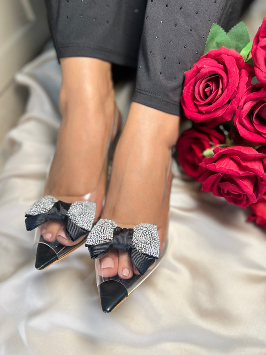 Transparent Black Pumps