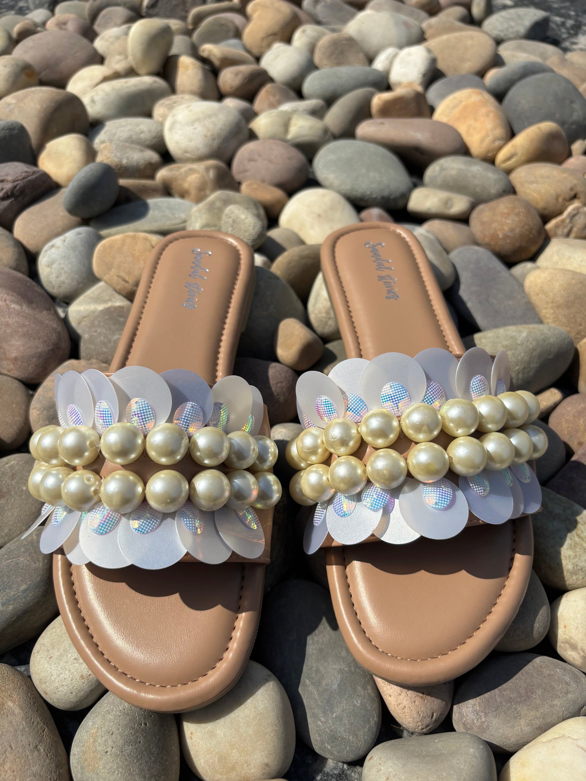 Lustrous Pearl Flats Sandal Stories