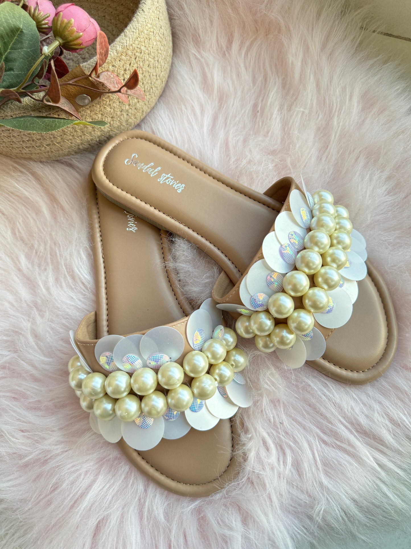 Lustrous Pearl Flats Sandal Stories