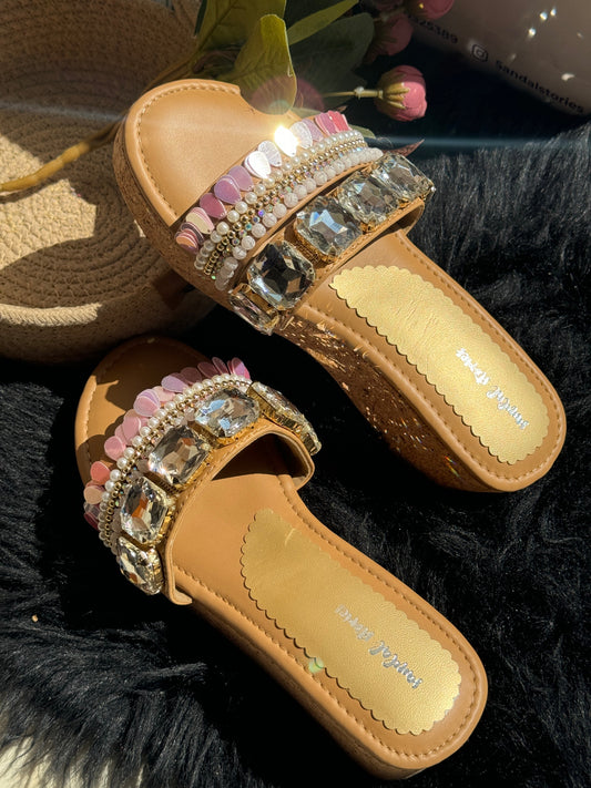 Solitaire Shimmer Wedges Sandal Stories