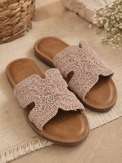 Pink Crochet Ease Comfort Flats