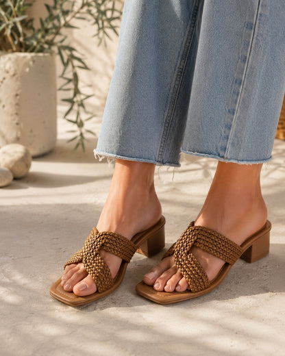 Cocoa Knot Luxe Block Heels | 1.5 Inches