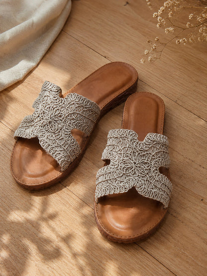 Beige Boho Comfort Flats
