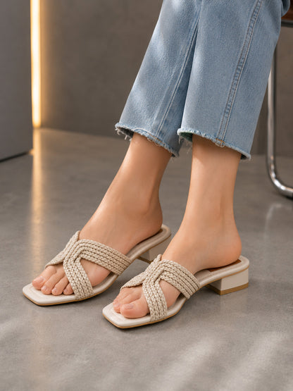 Ivory Knot Luxe Block Heel