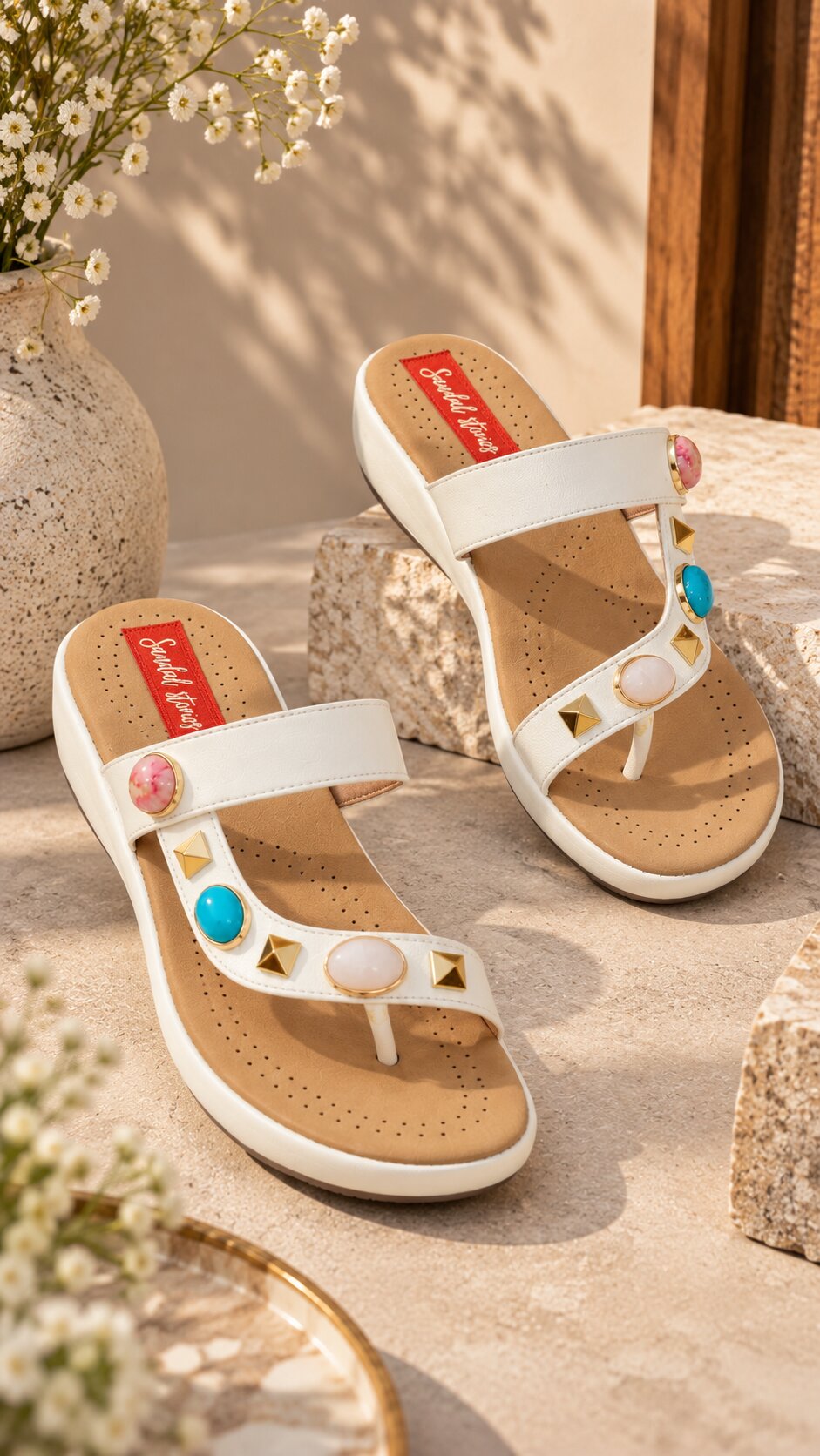 Ivory Gemstone Comfort Slider | 1.5 Inches