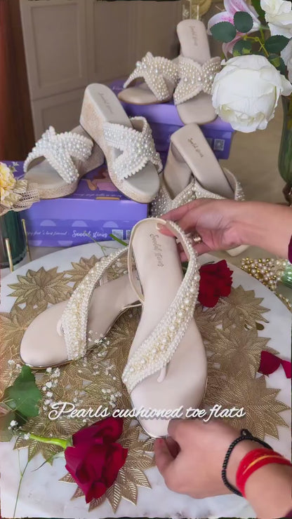 Ivory Pearl Ease Anklet Flats