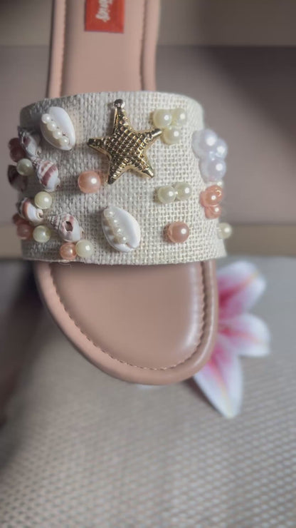 Seashell Embellished Slides