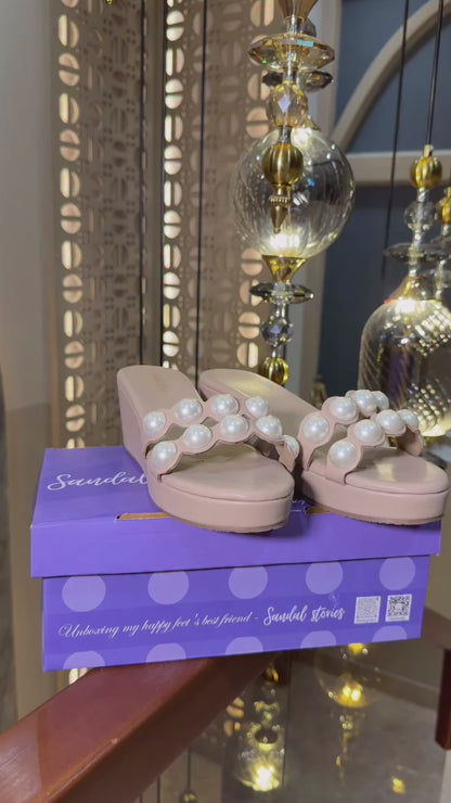 Pearl Elegance Embellished Wedges - 3 Inches | 3 Inches