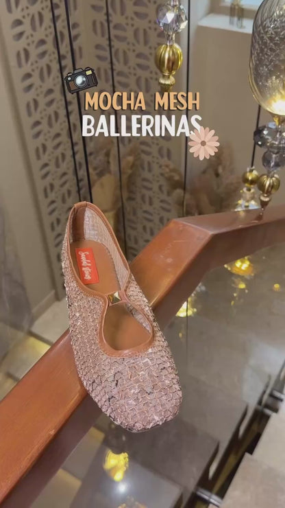 Mocha Mesh Grace Mary Jane Ballerinas