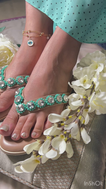 Twinkle Toes – Meher Mint V-Shape Flats
