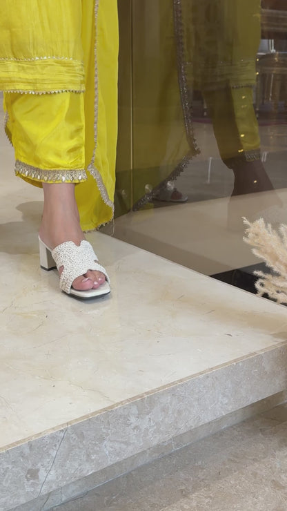 Crochet Chic Block Heel – Ivory Edition