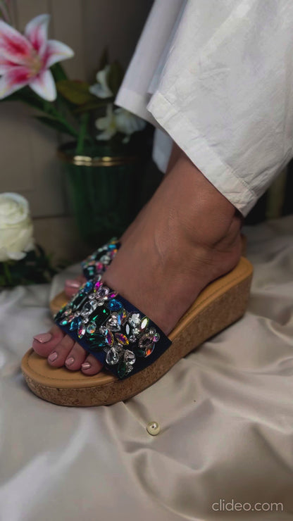 Elegant Crystal Embellished Wedge