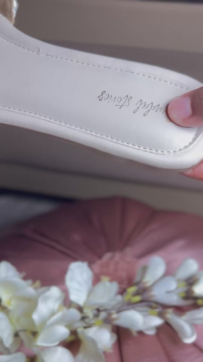 White Pearl Embellished Flat