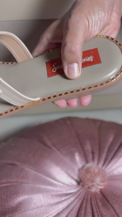 Nude Double-Strap Buckle Flats