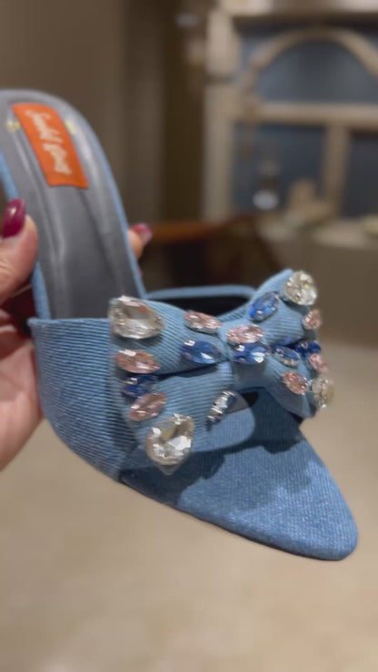 Classy Denim Dazzle Heels