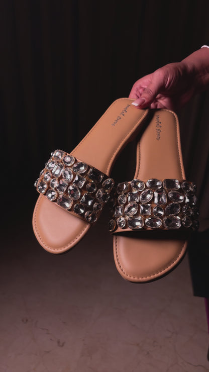 Crystal Luxe Slide Flats