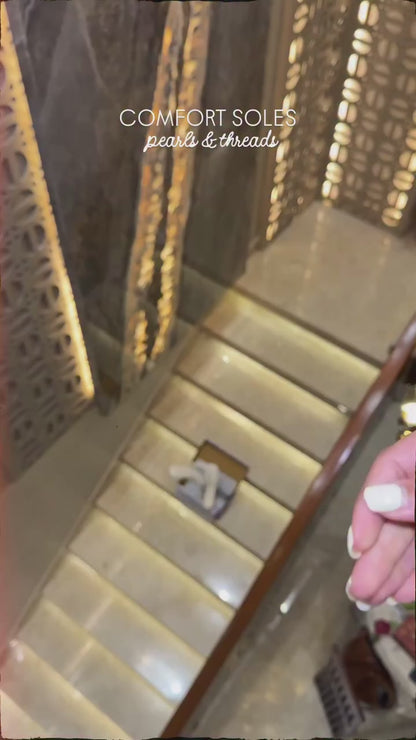 Pearl Embellished Cross Flats 1 Inch