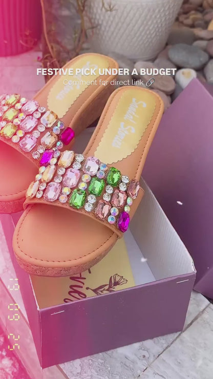 Noor Candy Embellished Wedges