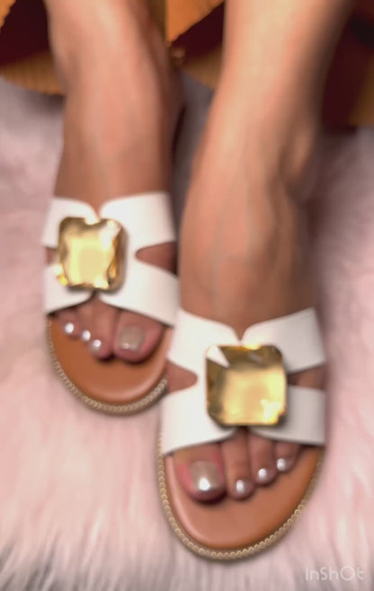 Kohinoor Glam Slides - White