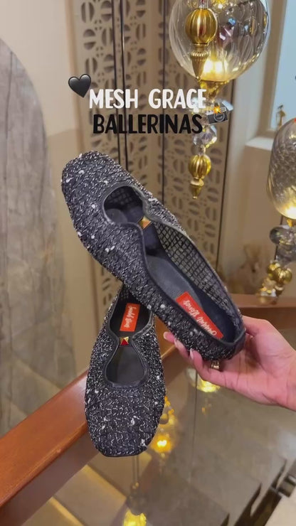 Midnight Mesh Grace Mary Jane Ballerinas