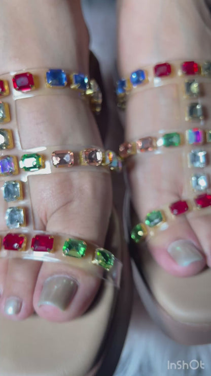 Crystal Charm Wedges – Rainbow Pop