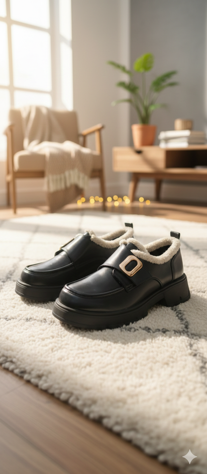 Noir Buckle Haven Comfort Loafers