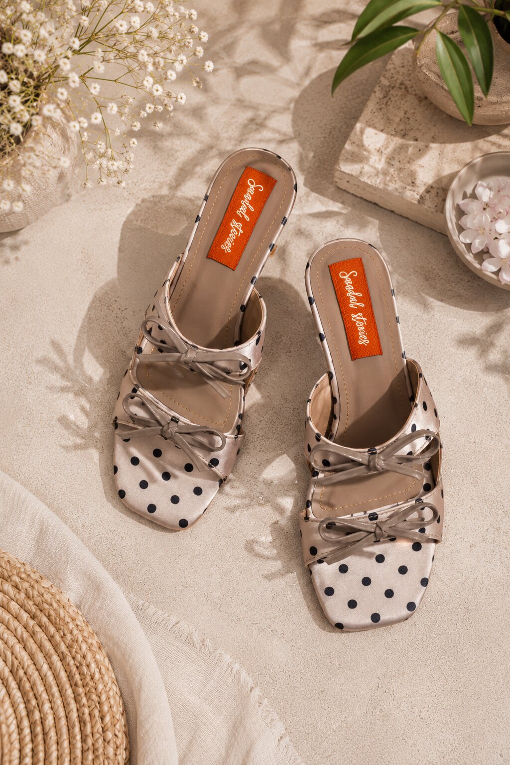 Polka Bow Grace Heels